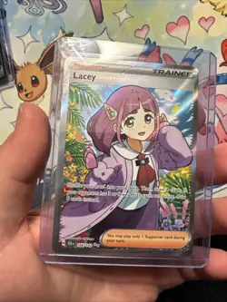 Pokemon TCG Stellar Crown Lacey Full Art Ultra Rare Holo Trainer Card 166/142 - Image 2