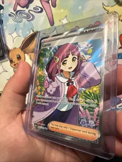 Pokemon TCG Stellar Crown Lacey Full Art Ultra Rare Holo Trainer Card 166/142 - Image 3