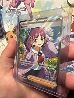 Pokemon TCG Stellar Crown Lacey Full Art Ultra Rare Holo Trainer Card 166/142 - Image 4