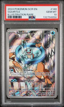 PSA 10 Squirtle #148 Pokemon Stellar Crown English 2024 - Image 1
