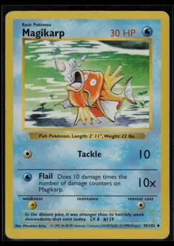 Magikarp 035/102 Base Set (Shadowless) Pokemon TCG MP - Image 1