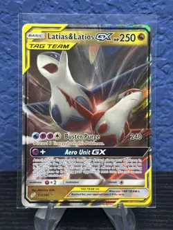 2019 Pokemon Sun Moon Team Up Latias Latios GX Full Art #113/181 NM - Image 1