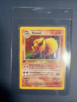 Pokemon TCG Flareon Jungle 3/64 Holo Unlimited Holo Rare 1st Edition - Image 1