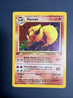 Pokemon TCG Flareon Jungle 3/64 Holo Unlimited Holo Rare 1st Edition - Image 2