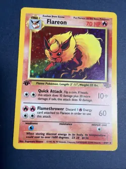 Pokemon TCG Flareon Jungle 3/64 Holo Unlimited Holo Rare 1st Edition - Image 5
