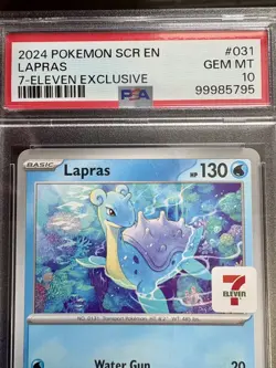 Pokemon TCG: 2024 Lapras 31/142- PSA Graded GEM MINT 10: 7 Eleven-RARE EXCLUSIVE - Image 2