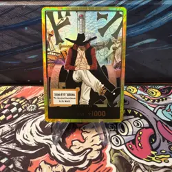 DON!! Card Dracule Mihawk Gold One Piece OP14 The Azure Sea's Seven NM - Image 1