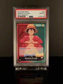 ✅2022 One Piece #003 Monkey D. Luffy OP01-Errata PSA 10 - Image 1