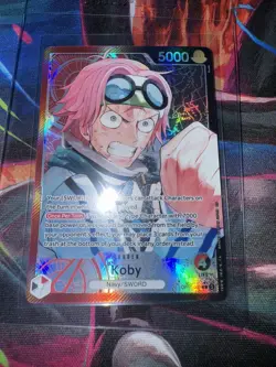 One Piece TCG Koby OP11-001 Leader Alt Art A Fist of Divine Speed English - Image 1