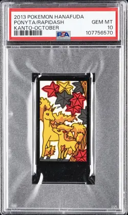 2013 POKEMON HANAFUDA KANTO OCTOBER PONYTA/RAPIDASH PSA 10 - Image 1