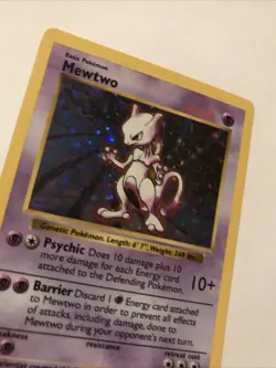 Pokemon TCG Mewtwo 10/102 Base Set Shadowless Holo Rare Card - Image 2