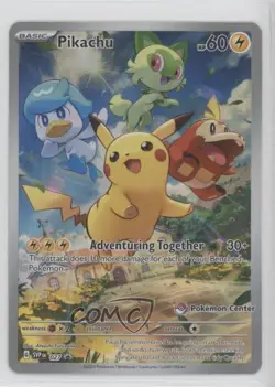 Pikachu (Pokemon Center Stamp) Pokemon Scarlet & Violet Black Star Promo #027 - Image 1