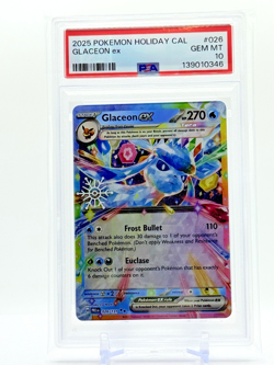 2025 Pokemon GLACEON EX #026/131 HOLIDAY CALENDAR Snowflake - PSA 10 💎 - Image 1