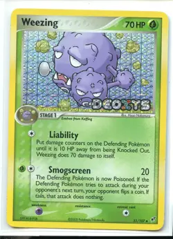Weezing Reverse Holo Uncommon NM/NM- 51/107 EX Deoxys Pokemon - Image 1
