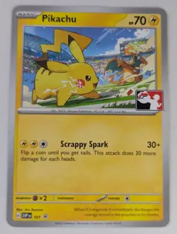 Pokemon TCG Pikachu SVP 101 Black Star Promo Play League Prize Stamp LP - Image 1