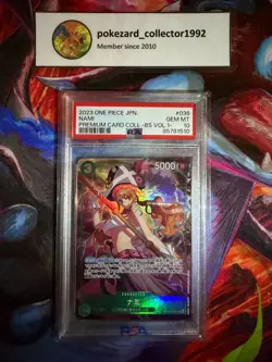 2023 One Piece Japanese NAMI Premium Card Coll Vol 1 OP02-036 SR PSA 10 - Image 1