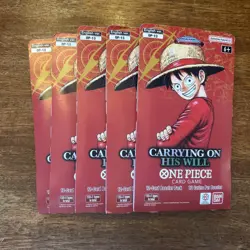 One Piece OP-13 CARRYING ON HIS WILL Sleeved Booster Pack Brand New Sealed X5 - Image 1