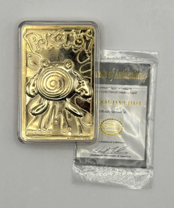 Vintage 1999 Pokemon 23K Gold Plated Trading Card Poliwhirl (No Box or Ball) - Image 1