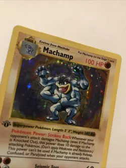 Pokemon TCG Machamp Base Set 8/102 Holo Shadowless 1st Edition Holo Rare Card - Image 2