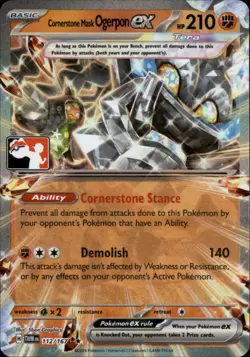 Cornerstone Mask Ogerpon ex Holo Double Rare Prize Pack Series Cards 112/167 NM - Image 1