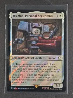 MTG Yes Man, Personal Securitron (Surge Foil) R 0557 Universes Beyond: Fallout - Image 1