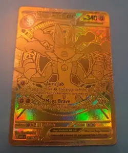 2025 TCG Pokemon Mega Lucario Ex 340 Gold Secret Rare 188/132 Mega Evolution - Image 1