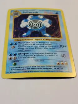 Pokemon Poliwrath -Shadowless Holo- BASE SET Pokemon PKMN 13 MP - Image 2