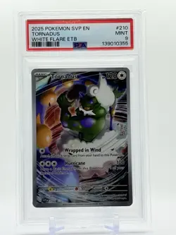 2025 Pokemon TORNADUS #210 SVP EN-SV BLACK STAR PROMO White Flare ETB - PSA 9 🔥 - Image 1