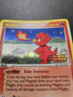 Pokemon Team Rocket Returns Magby Stamped Reverse Holo Rare 24/109 NEAR MINT - Image 2