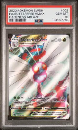 2020 POKEMON SWORD & SHIELD DARKNESS ABLAZE #002 FULL ART/BUTTERFREE VMAX PSA 10 - Image 1