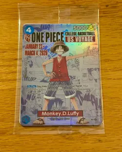 One Piece Monkey D. Luffy US College Basketball SEALED Promo Card RUTGERS - Image 1