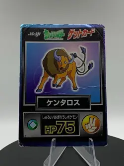 Japanese Meiji Get Card Tauros Pokemon Card Japanese Vintage DMG SEE PHOTOS - Image 1