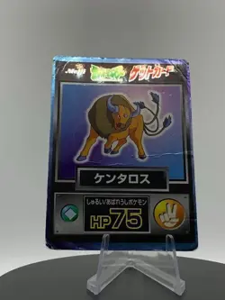 Japanese Meiji Get Card Tauros Pokemon Card Japanese Vintage DMG SEE PHOTOS - Image 3