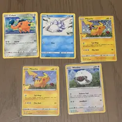 Two Pokemon Pikachu SWSH039 25th Anniversary General Mills Cereal Promo + 3 Card - Image 1