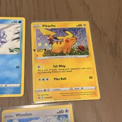 Two Pokemon Pikachu SWSH039 25th Anniversary General Mills Cereal Promo + 3 Card - Image 5