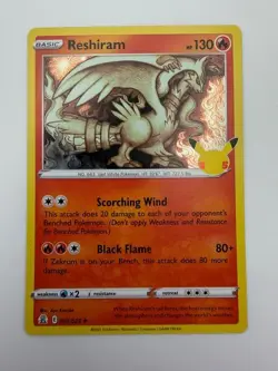 #002/025 Reshiram Holo Rare - Pokemon TCG Celebrations 25th Anniversary 2021 NM - Image 1