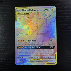 Pokemon TCG Pikachu & Zekrom GX 184/181 Secret Rare SM Team Up LP-NM - Image 1