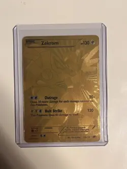 POKEMON POKEMON TCG ZEKROM 115/113 GOLD FULL ART LEGENDARY TREASURES G-VG - Image 1