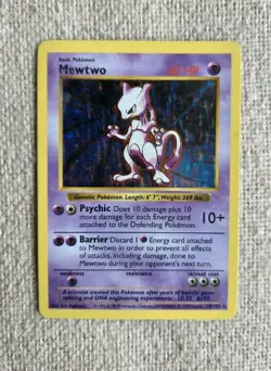 (Shadowless) Mewtwo 10/102 Holo Shadowless WOTC Pokemon Base Set Tcg 1999 [MP] - Image 1