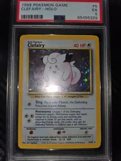 1999 POKEMON BASE SET 5/102 CLEFAIRY HOLO RARE PSA 5 EX - Image 2