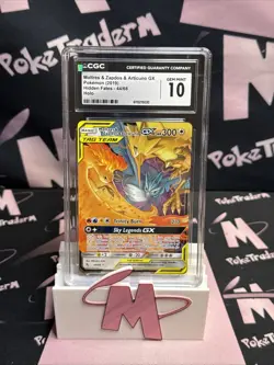 2019 Pokemon Hidden Fates Moltres Zapdos Articuno GX #44/68 CGC 10 GEM MINT - Image 1