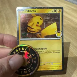 Pikachu 051 /162 Stamped 2026 Pokemon Day 30 Promo TCG With Coin - Image 1