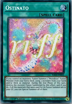 Yugioh Ostinato (Secret Rare) RA03-EN064 1st Edition Secret Rare NM - Image 1