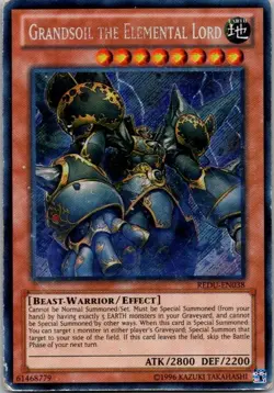 Grandsoil the Elemental Lord REDU-EN038 Return of the Duelist Yugioh DAMAGED - Image 1