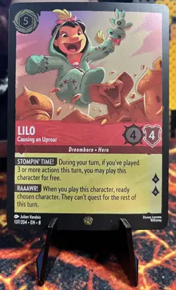Disney Lorcana - Lilo Causing an Uproar - 137/204 - Reign of Jaraf - FOIL - Image 1