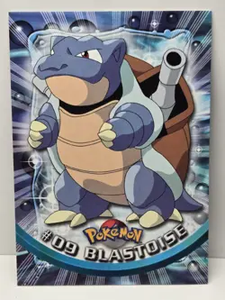 Blastoise #09 - NON-HOLO - SERIES 1 - TOPPS Pokemon Card Blue Logo - NM - Image 1