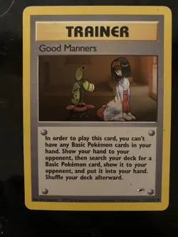 Good Manners Pokemon Card 111/132 Gym Heroes - Image 1