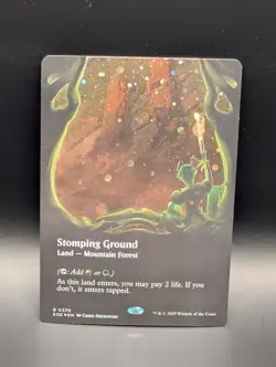 MTG - Stomping Ground - GALAXY FOIL BORDERLESS - Land (R/G) - EOE #378 - Rare - Image 1