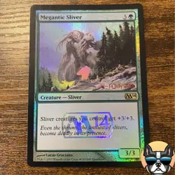 Magic the Gathering MTG- Megantic Sliver- Foil/NM/LP- 185/249- Prerelease Promo - Image 1