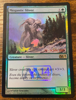 Magic the Gathering MTG- Megantic Sliver- Foil/NM/LP- 185/249- Prerelease Promo - Image 3